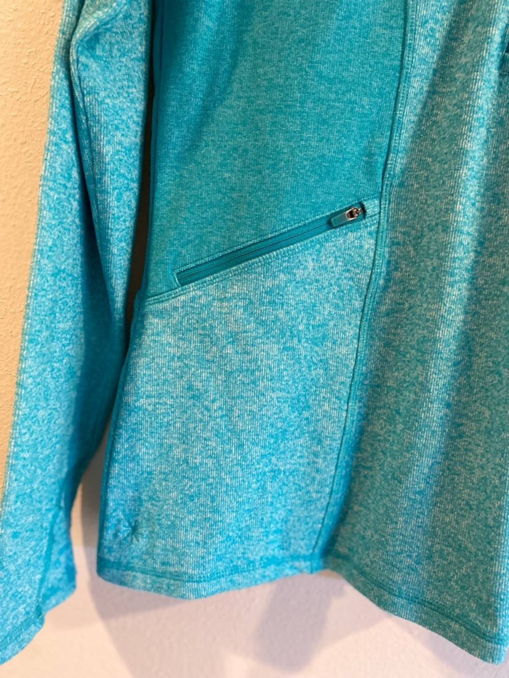 Athleta Space Dye Half-Zip Performance Pullover Size Medium Turquoise - Picture 6 of 8